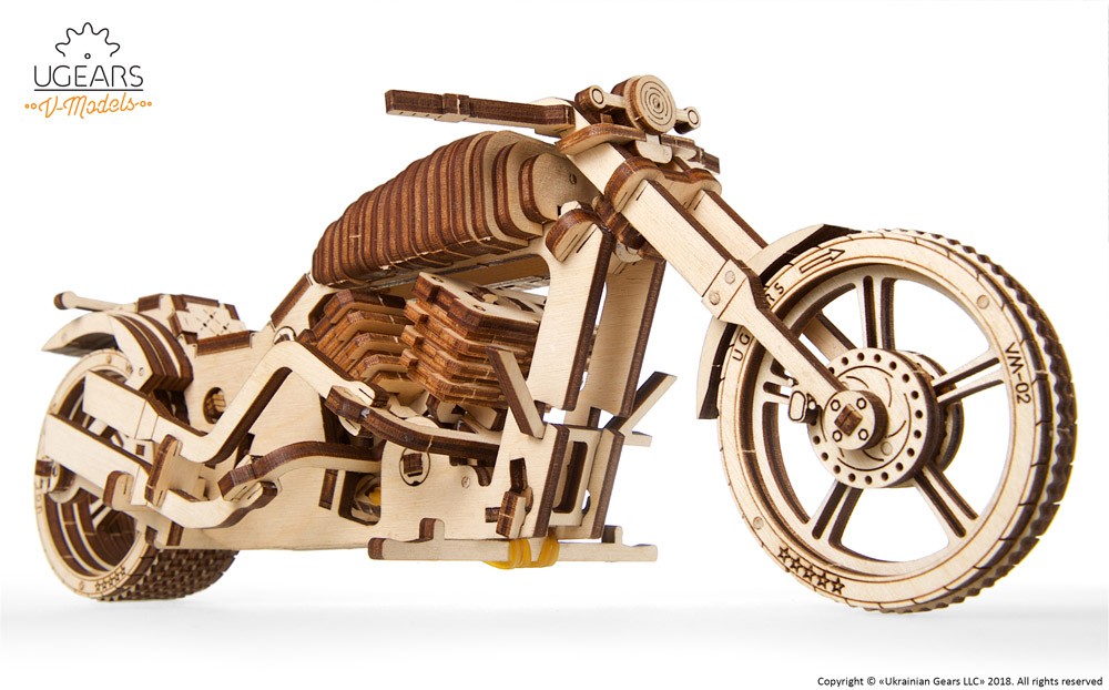 Ugears Mechanical Model | Bike VM-02 wooden construction kit for  self-assembly then play