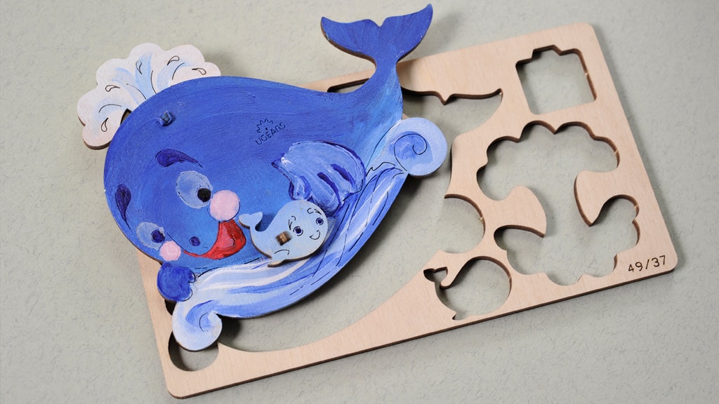 3D coloring model «Whale»