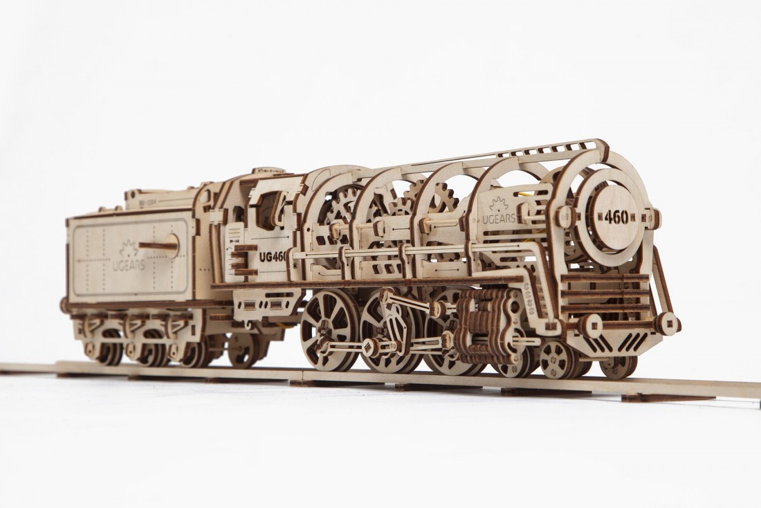 UGears Mechanical Model Locomotive with Tender 